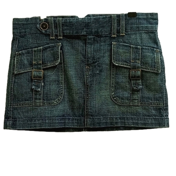 Citizens Of Humanity Dresses & Skirts - CITIZENS OF HUMANITY BLUE DENIM MINI SKIRT WITH FRONT POCKETS BUCKLES